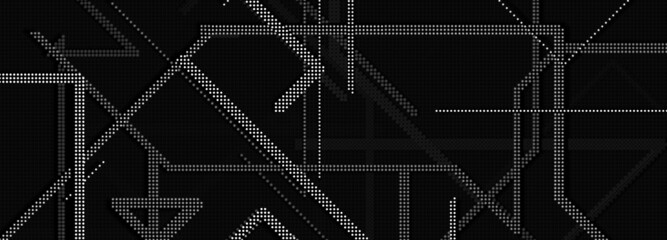 Fototapete - Abstract technology background. Computer matrix. Futuristic cyber background of particles. 3d rendering.