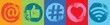 © The Laundry Room/Stocksy - Five Social Media Symbols, Wide Format Web Banner
