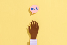 Speech Bubble With The Word 'Ola'