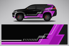 Car Wrap Design Race Livery Vehicle Vector. Graphic Stripe Racing Background Kit Designs For Vehicle, Race Car, Rally, Adventure And Livery