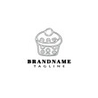 © darul - cupcake logo cartoon icon design template black isolated vector