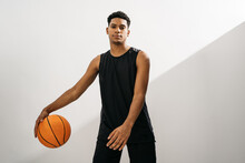 Black Basketball Player In Studio
