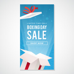 Wall Mural - Boxing Day Sale banner illustration on abstract gradient background design Happy Boxing Say December 26th
