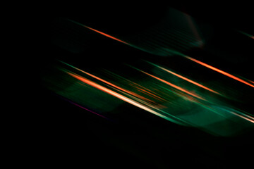 Wall Mural - green orange line light for abstract futuristic background