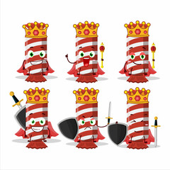 Wall Mural - A Charismatic King red long candy package cartoon character wearing a gold crown