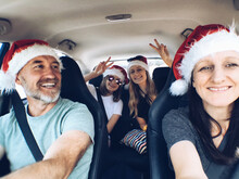 Family Christmas Car Selfie