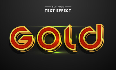 Sticker - Editable 3D Golden Metal Text Effect. Text effect. Graphic style. Realistic mockup	