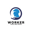 © sungedi - worker care employee logo