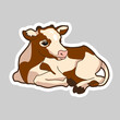 A calf lies vector drawing for a Christmas nativity scene