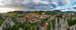 Aerial Panorama of Skofja Loka Medieval Town in Slovenia