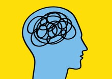 Mental Health Problems On Head Illustration