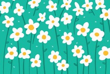 Daisies Pattern Outdoors Spring Illustration