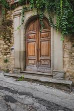 Old Wooden Door In Old Town