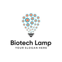 modern biotechnology lamp logo design