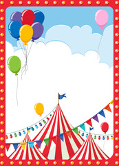 Wall Mural - Circus poster background with circus dome tent