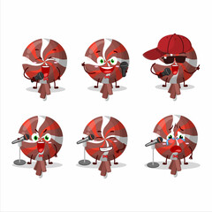 Canvas Print - A Cute Cartoon design concept of red twirl lolipop wrapped singing a famous song