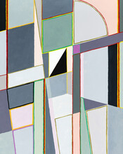 A Modernist Painting; Abstract Retro Geometric Artwork.