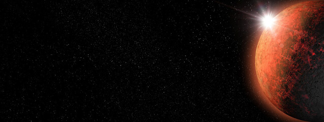 Wall Mural - mras planet on space star.nebula background.earth-like planet, earth-type planet, exo-planet in oute