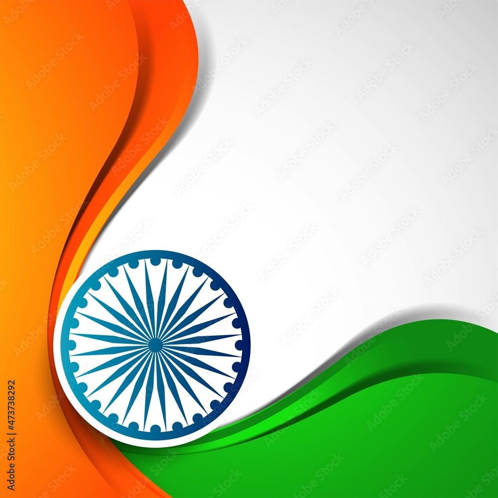 Abstract Indian Flag theme elegant wave design Stock Vector | Adobe Stock