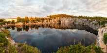 Scenic View Of Lake Amidst Rock Formation, Lake Dragon's Eye, Rogoznica, Croatia