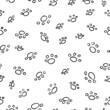 Vector seamless background. Animal footprints drawn as doodle