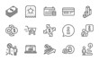 © blankstock - Finance icons set. Included icon as Loan percent, Calendar, Refresh bitcoin signs. Loyalty ticket, Discount, Shopping cart symbols. 3d chart, Credit card, Loyalty points. Payment exchange. Vector
