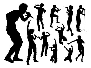 Singers Pop Rock Star Musician Silhouettes