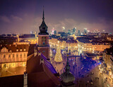 Fototapeta Miasto - Warszawa - Choinka na placu Zamkowym