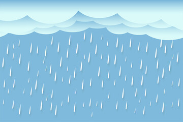 Wall Mural - heavy rain in dark sky, rainy season, clouds and storm, weather nature background, flood natural dis