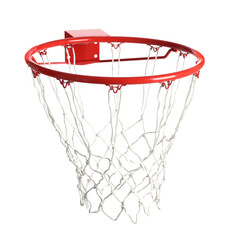 Wall Mural - Basketball hoop with net isolated on white