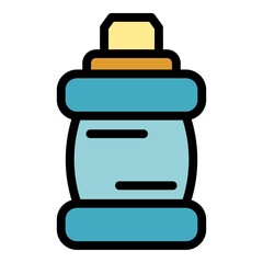 Sticker - Mouthwash bottle icon. Outline mouthwash bottle vector icon color flat isolated