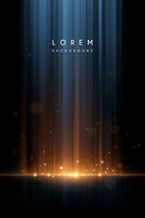 Wall Mural - abstract blue and yellow light rays effect background