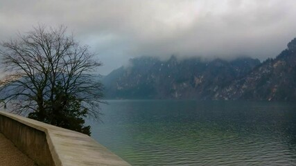 Sticker - The lakeside promenade in Traunkirchen, Austria