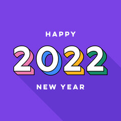 Wall Mural - Creative concept of 2022 Happy New Year Banner. Vector template with typography logo 2022 for celebration and season decoration. Creative trendy design for branding, banner, cover, card, social media