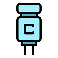 Poster - Capacitor diode icon. Outline capacitor diode vector icon color flat isolated