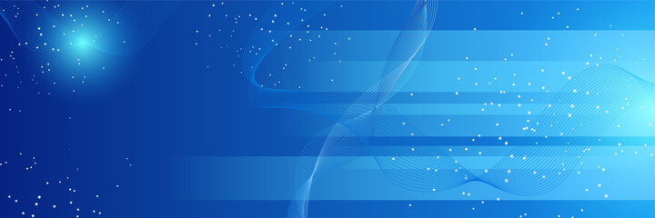 Modern blue 3d banner background with abstract waves