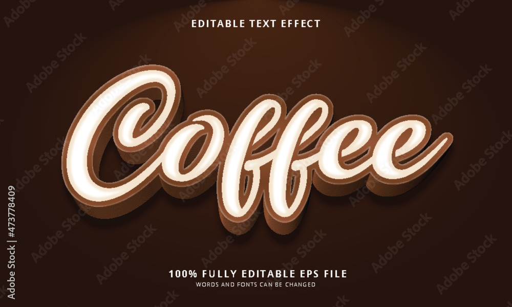 Coffee text style - Editable text effect