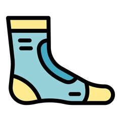 Canvas Print - Bandaged foot icon. Outline bandaged foot vector icon color flat isolated