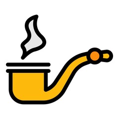 Canvas Print - Personal smoking pipe icon. Outline personal smoking pipe vector icon color flat isolated