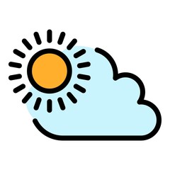 Wall Mural - sunny weather cloud icon. outline sunny weather cloud vector icon color flat isolated