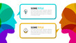 © kuliperko - Face to face. Two creative minds talking. Infographic template. Vector