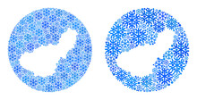 Snow Flakes Granada Province Map Collage Is Designed With Sphere And Carved Shape. Vector Granada Province Map Composition Of Snow Parts In Various Sizes And Blue Shades.