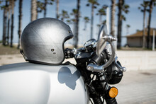 Silver Helmet On Motorcycle During Sunny Day
