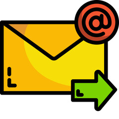 Sticker - send mail line icon