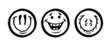 © Yevhen - Three graffiti emoticons. Smiling face painted spray paint. Vector illustration on white background