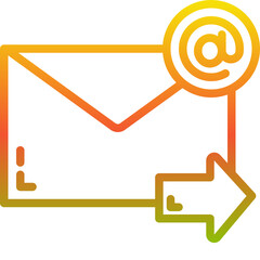 Sticker - send mail gradient icon