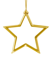 Wall Mural - Christmas star for Christmas tree ornament. 3d render illustration.