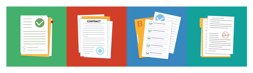 Poster - Document file paper color element symbol. Vector Icon.