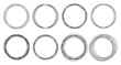 © Aozora - Creative vector illustration of hand drawing circle line sketch set isolated background. Art design round circular scribble doodle. Abstract graphic element for message note mark
