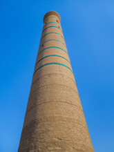 Minaret Of The Juma Mosque, Khiva, Uzbekistan. Building Belongs To One Of The Oldest In The City, Built In 1788. Height Is 33 Meters Or 100 Feet
